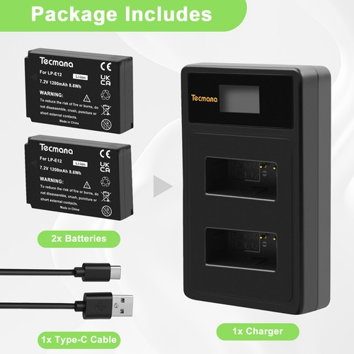 Batteria pezzi e12 per - batteria, lp-e12